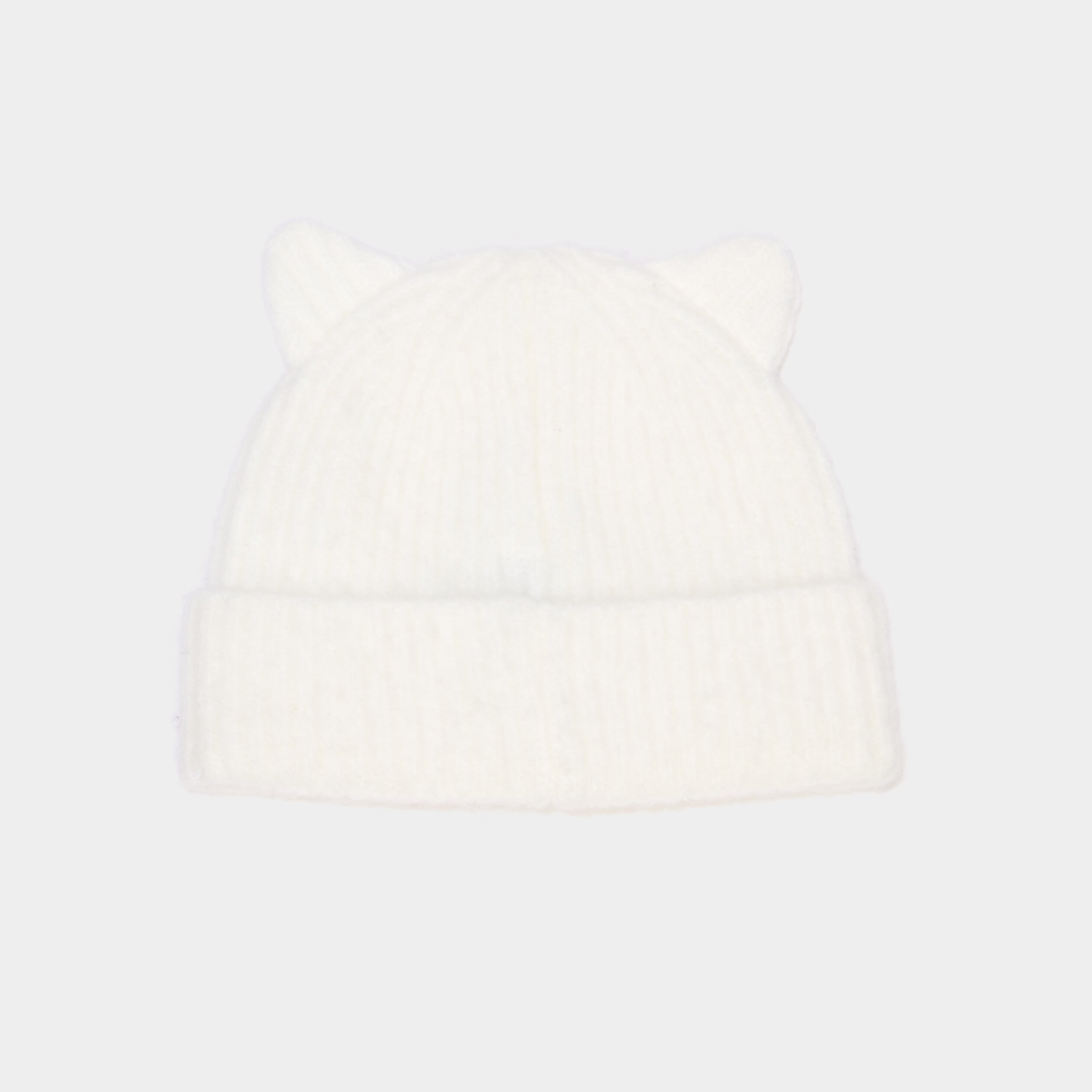 Bonnet oreille de chat ivoire fille