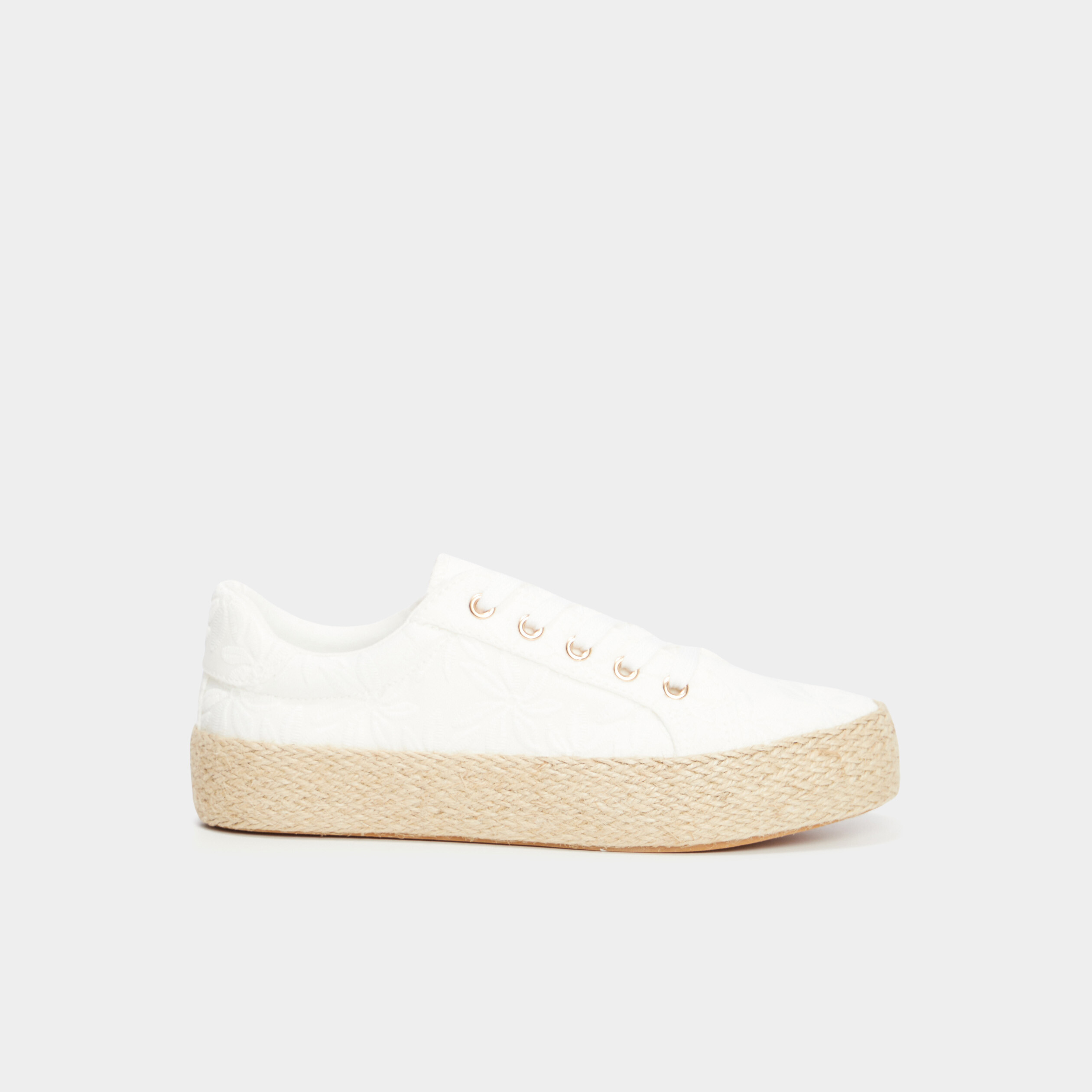 Tennis basses en toile blanc femme