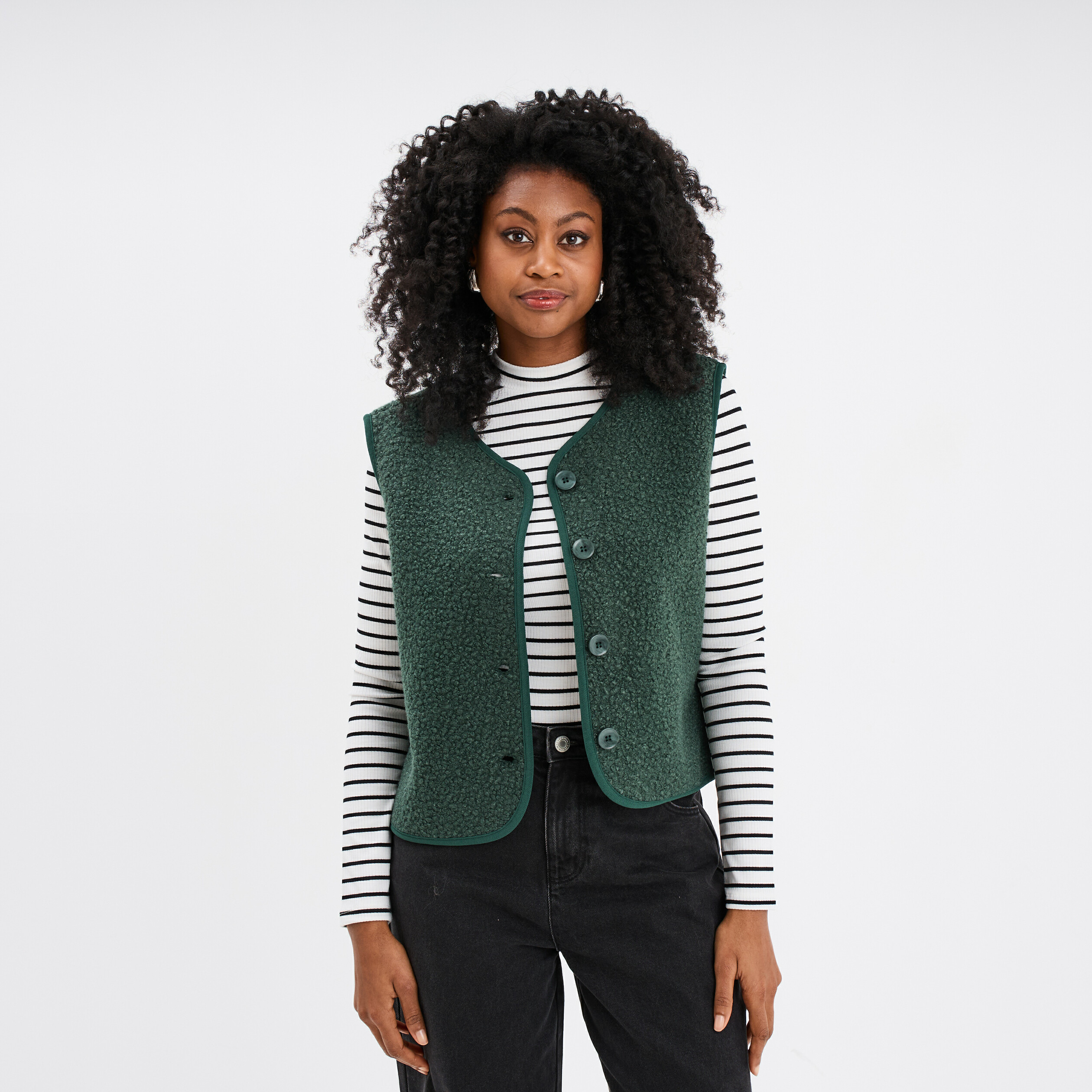 Gilet Sans Manches Femme - Doublure Polaire Chaude, Coupe Courte, Poches Latérales, Style Décontracté